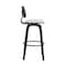 Armen Living Pico 26" Swivel Black Wood Counter Stool in Light Gray Fabric with Black Metal LCPIBABLKLTGR26 - alternate 2